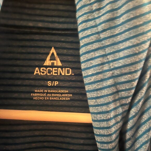 Ascend Sweater Women Small Blue Striped Pullover Lightweight Long Sleeve Hoodie - Picture 3 of 3